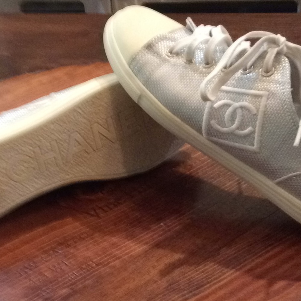 Chanel metallic sneakers